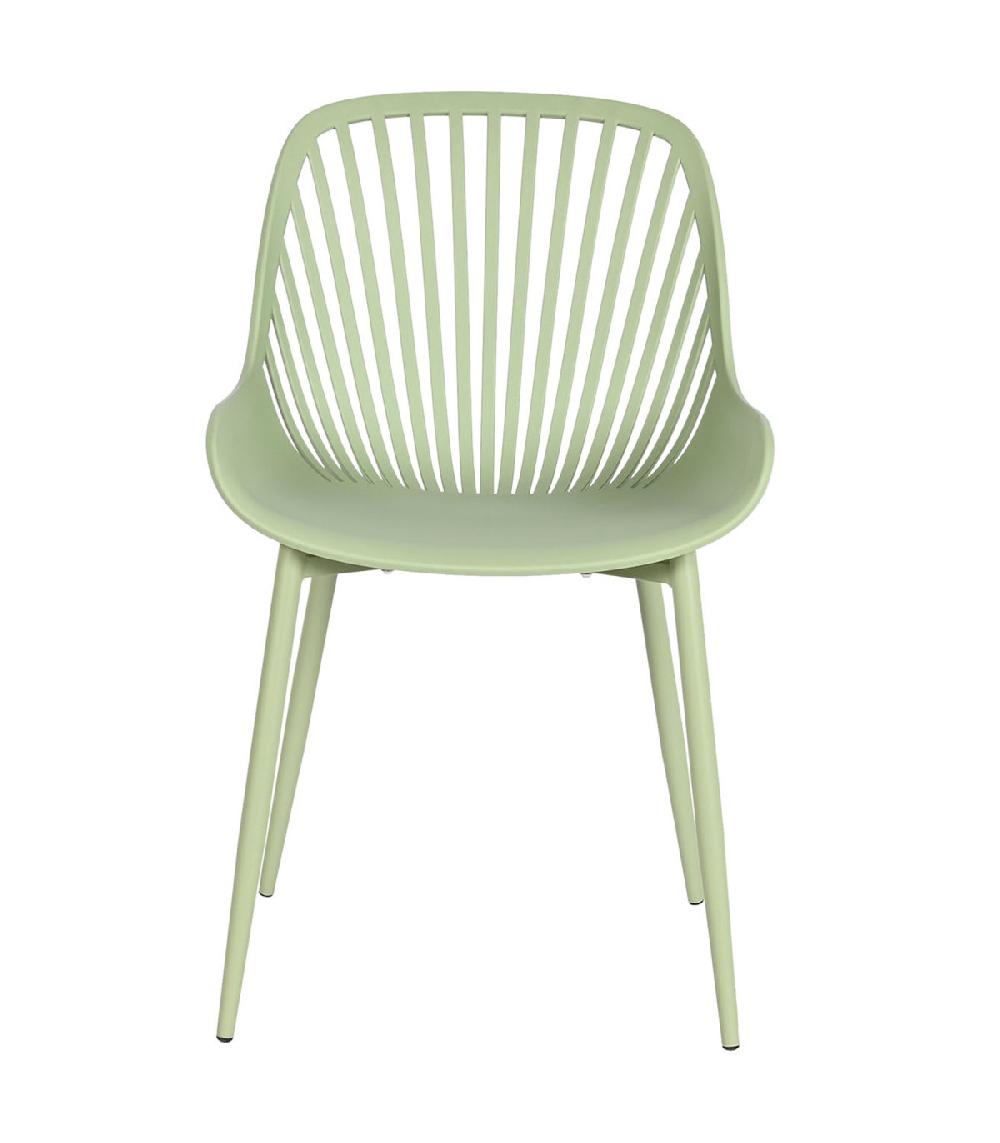 Wadiga Chaise De Jardin Métal Et Polypropylène Vert Menthe 57.5x50.5x81cm