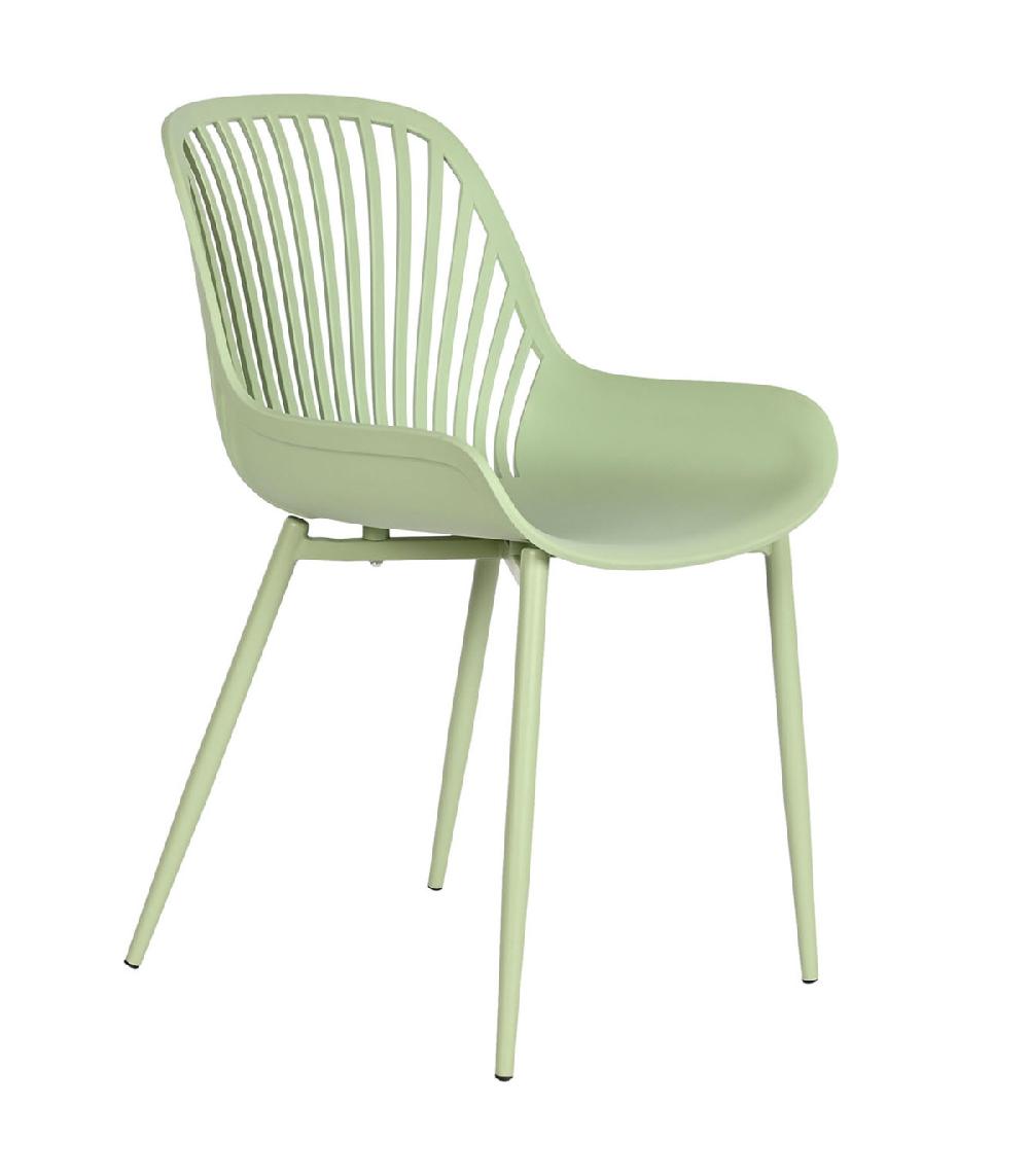 wadiga Chaise de jardin métal et polypropylène vert menthe 57.5x50.5x81cm