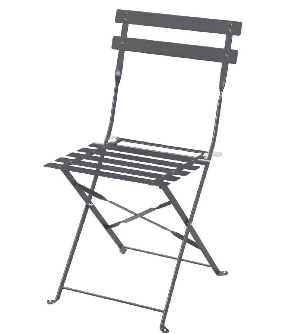 wadiga Chaise de jardin pliable en métal gris anthracite - 46x42x82cm