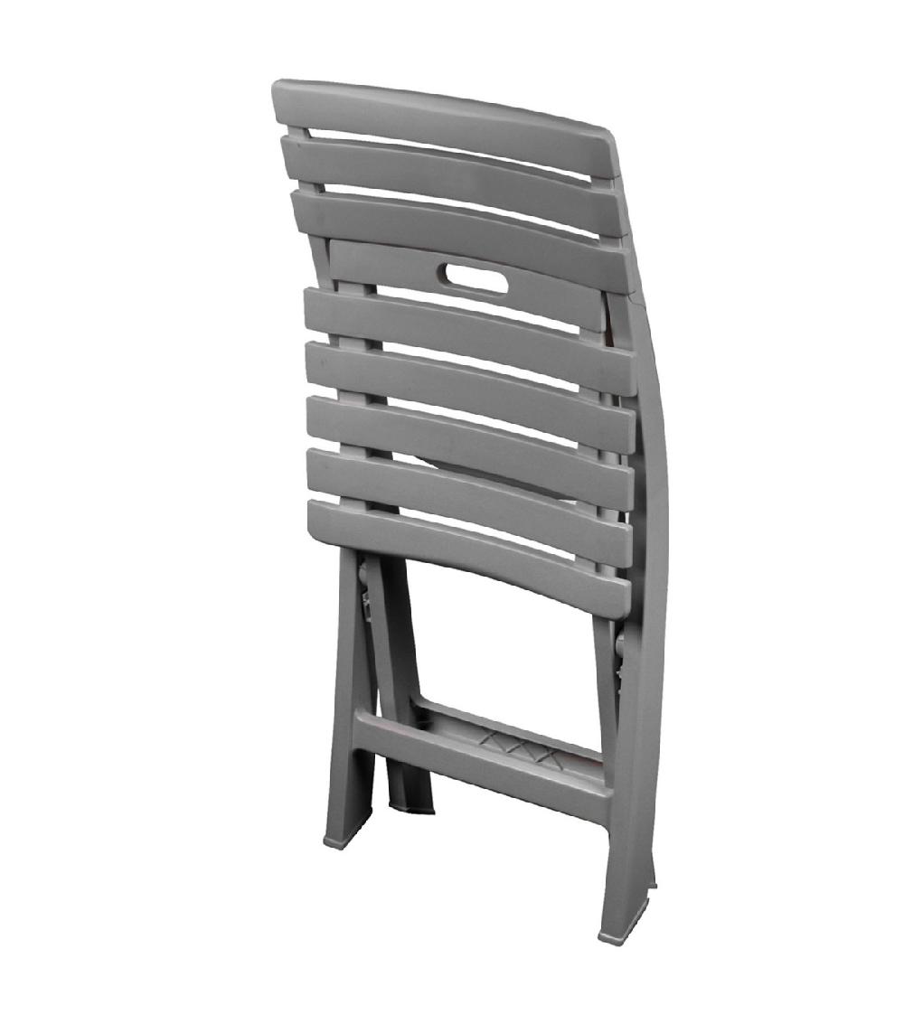 Wadiga Chaise De Jardin Pliable En Plastique Gris Anthracite 41.5x40x79cm
