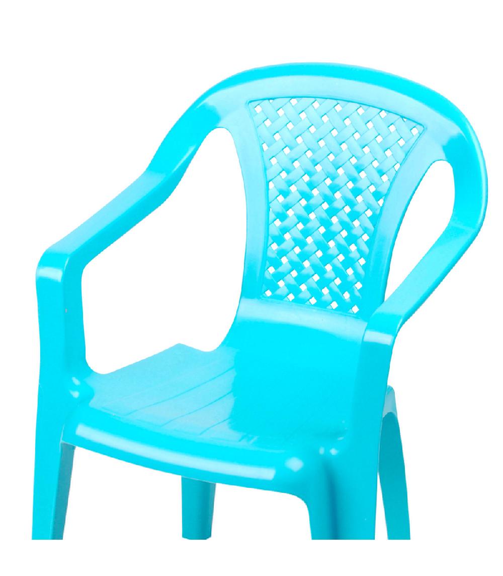 Wadiga Chaise De Jardin Pour Enfant Plastique Bleu Empilable