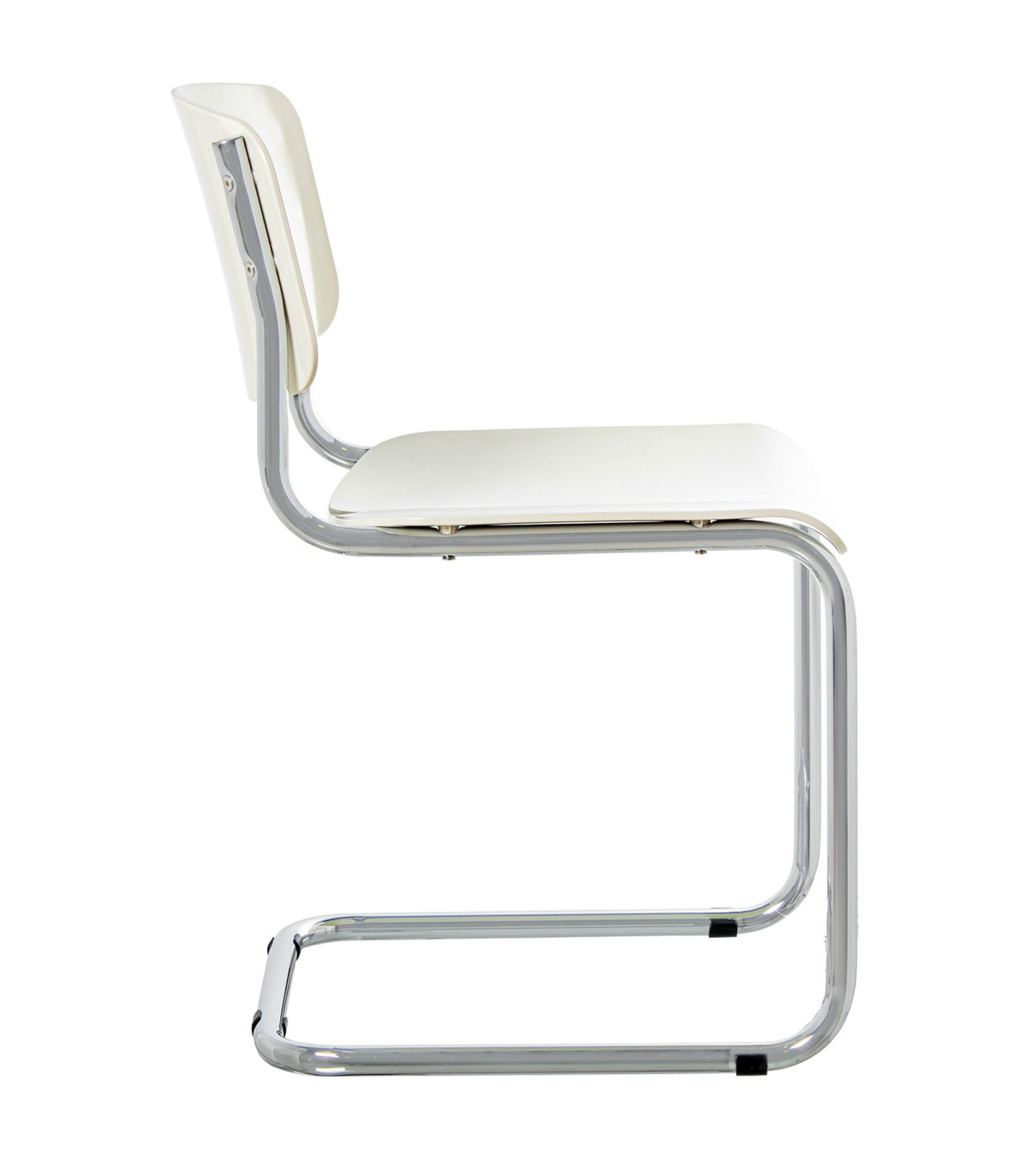 Wadiga Chaise Design ABS Blanc Et Pieds Métal Chromé 43x57x81cm