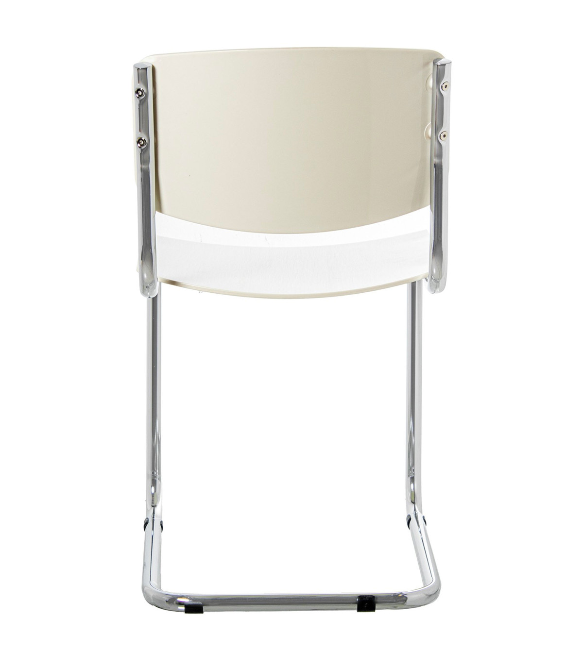 Wadiga Chaise Design ABS Blanc Et Pieds Métal Chromé 43x57x81cm