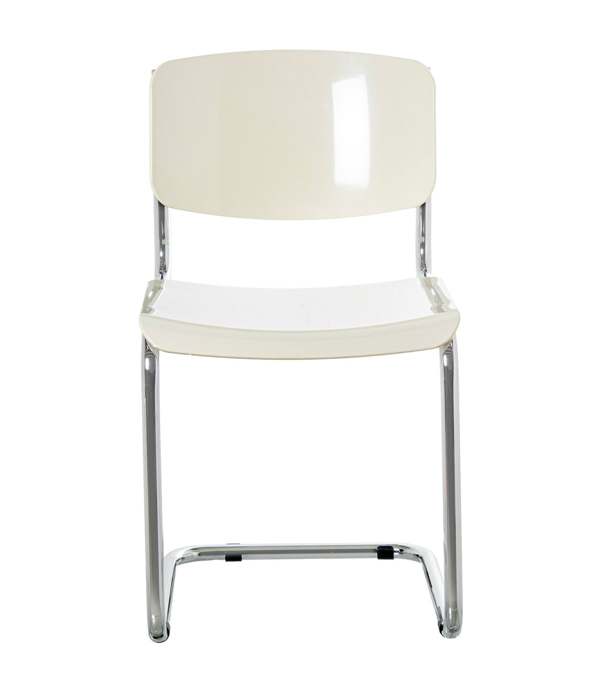 Wadiga Chaise Design ABS Blanc Et Pieds Métal Chromé 43x57x81cm