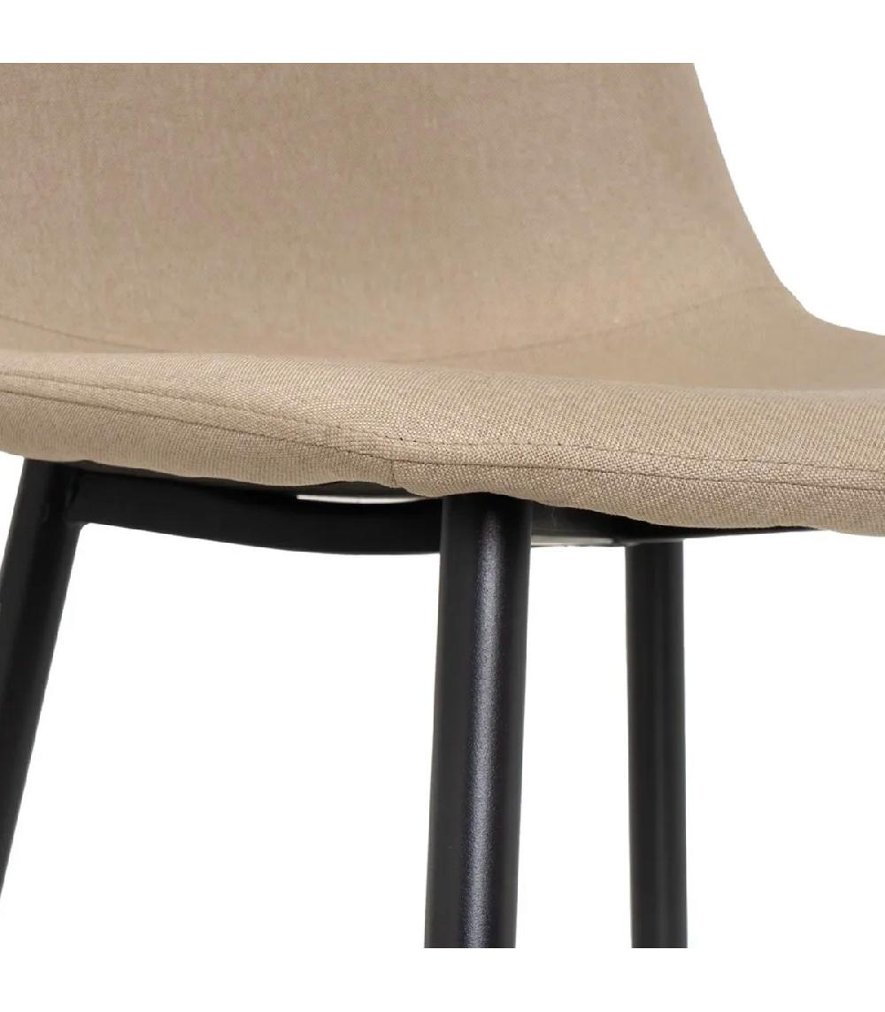 Wadiga Chaise En Tissu Beige Et Pieds En Métal Noir 47x51x98cm