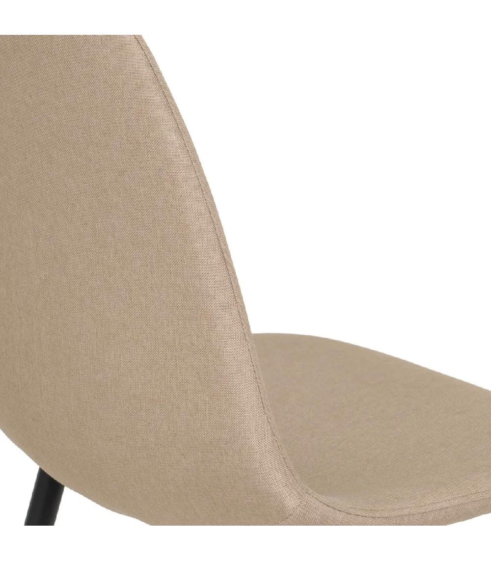 Wadiga Chaise En Tissu Beige Et Pieds En Métal Noir 47x51x98cm