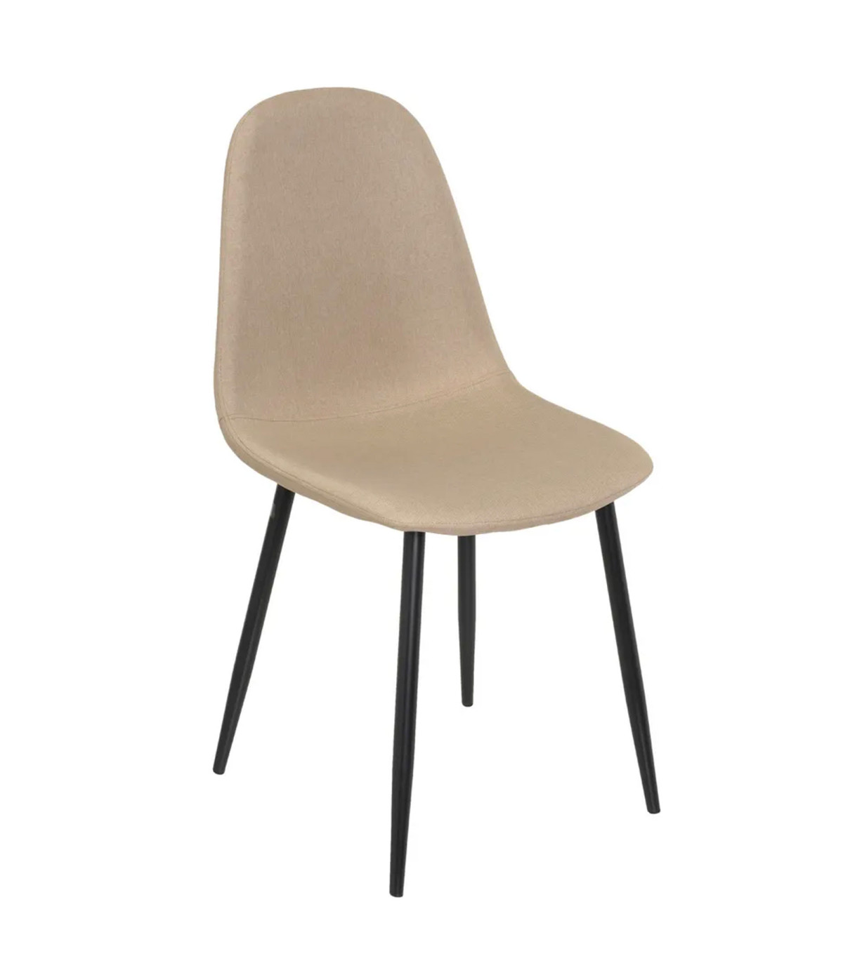 wadiga Chaise en tissu beige et pieds en métal noir 47x51x98cm