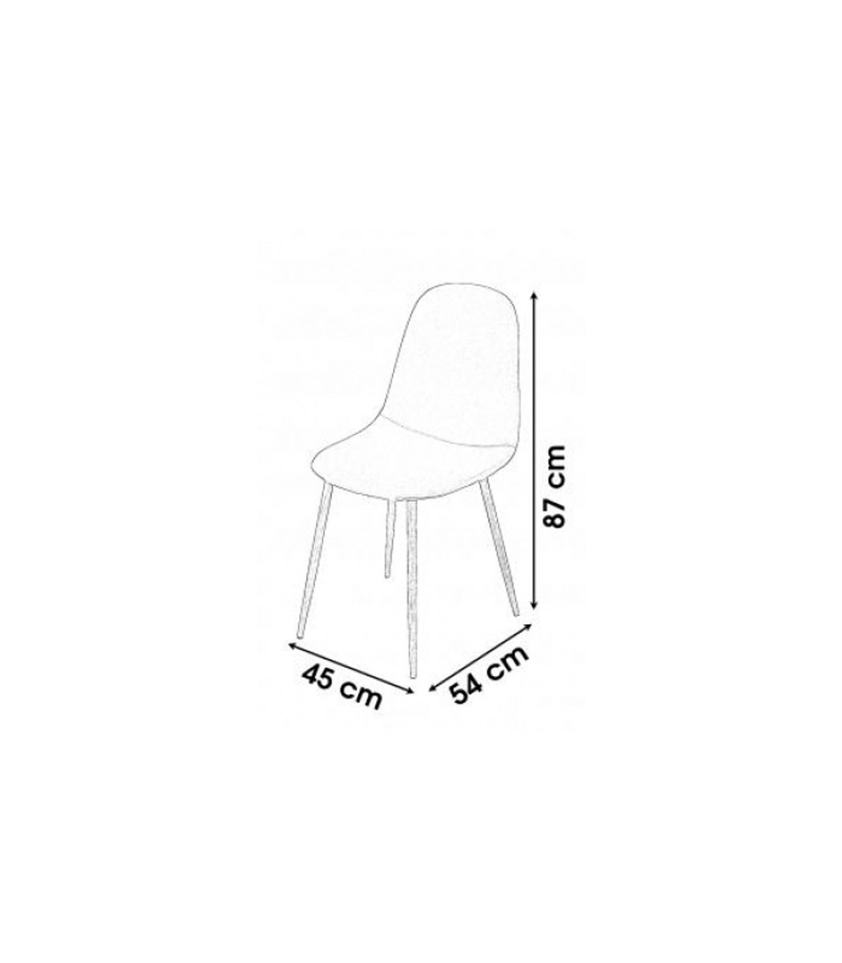 Wadiga Chaise En Tissu Gris Pieds En Métal Effet Bois