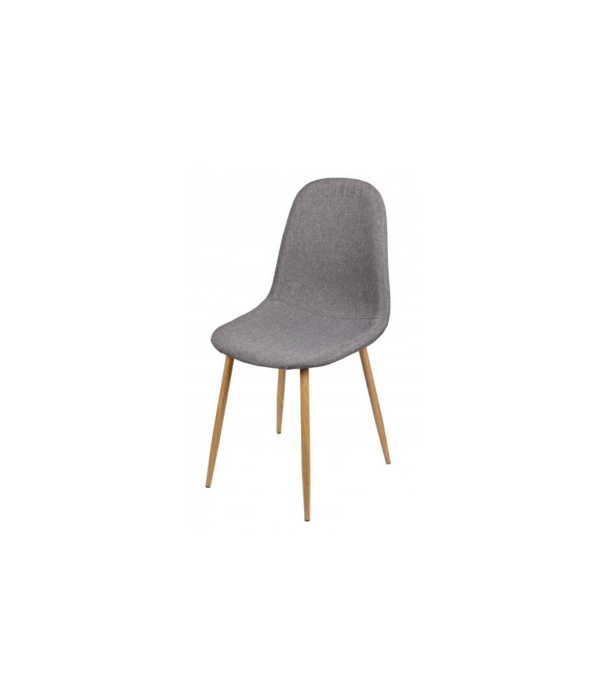 wadiga Chaise en Tissu Gris Pieds en Métal Effet Bois