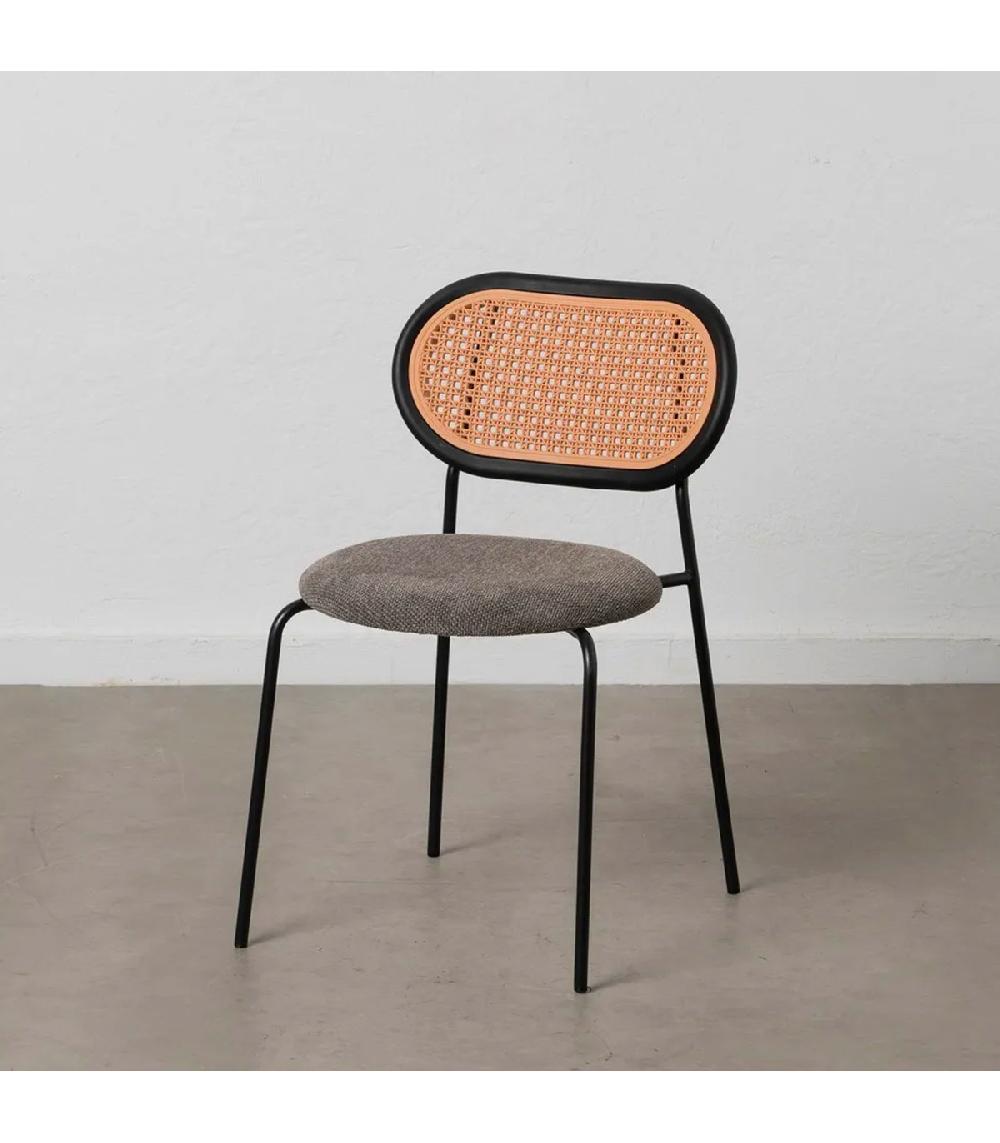 Wadiga Chaise Esprit Bistrot En Métal Polypropylène Et Tissu Gris Taupe