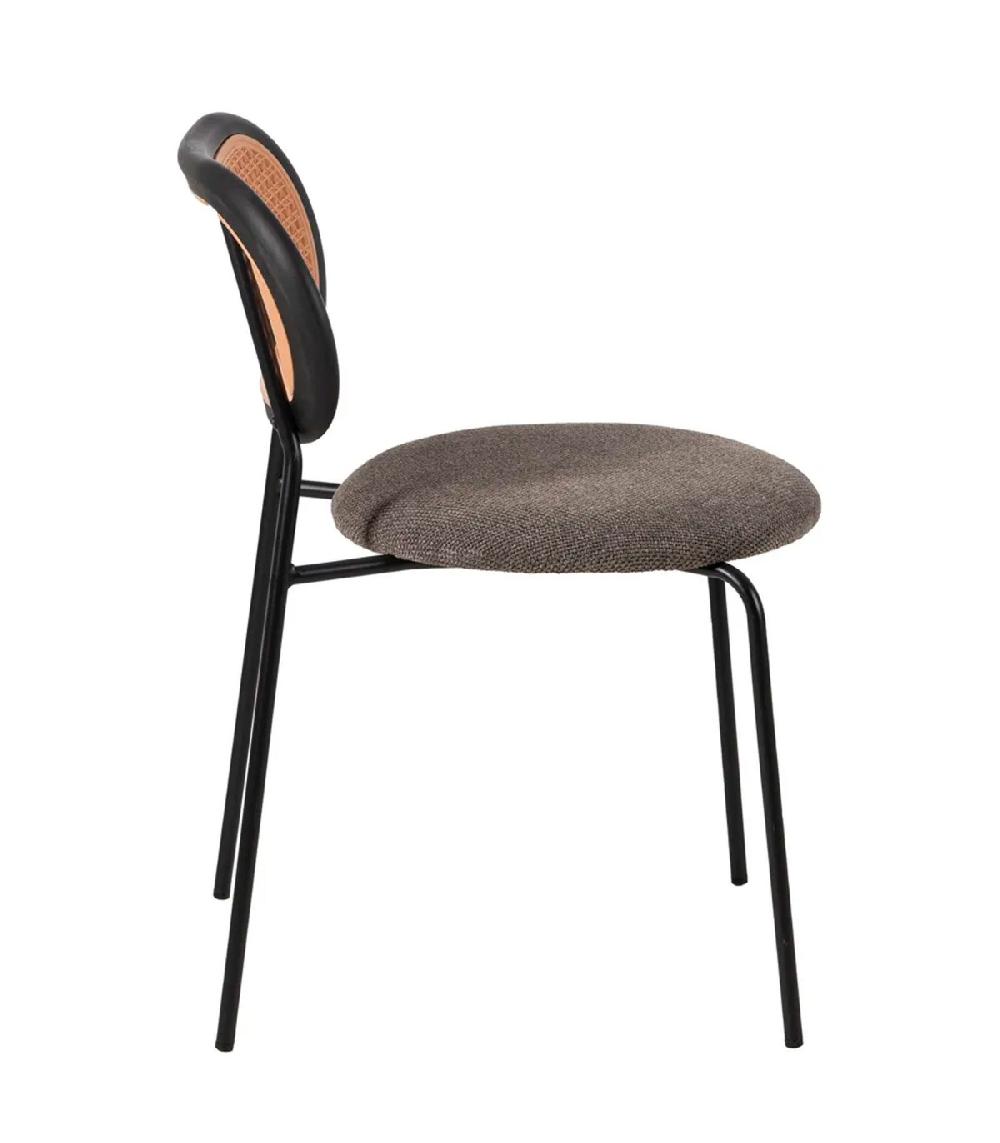 Wadiga Chaise Esprit Bistrot En Métal Polypropylène Et Tissu Gris Taupe