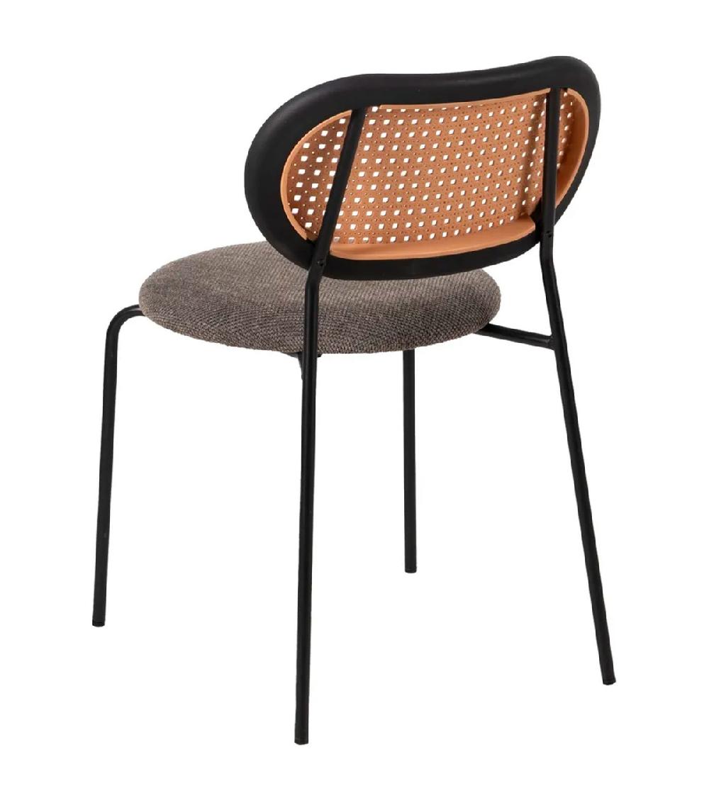 Wadiga Chaise Esprit Bistrot En Métal Polypropylène Et Tissu Gris Taupe