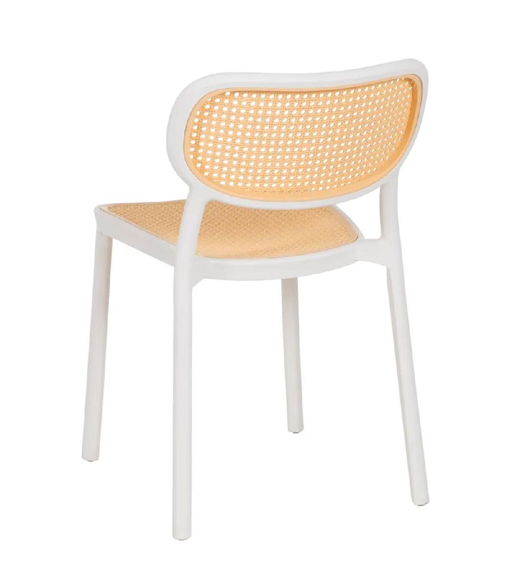Wadiga Chaise Esprit Bistrot En Polypropylène Blanc Et Beige