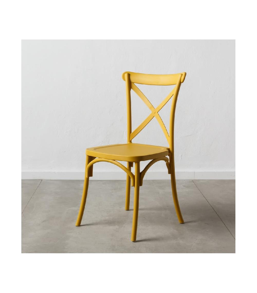 Wadiga Chaise Esprit Bistrot En Polypropylène Jaune