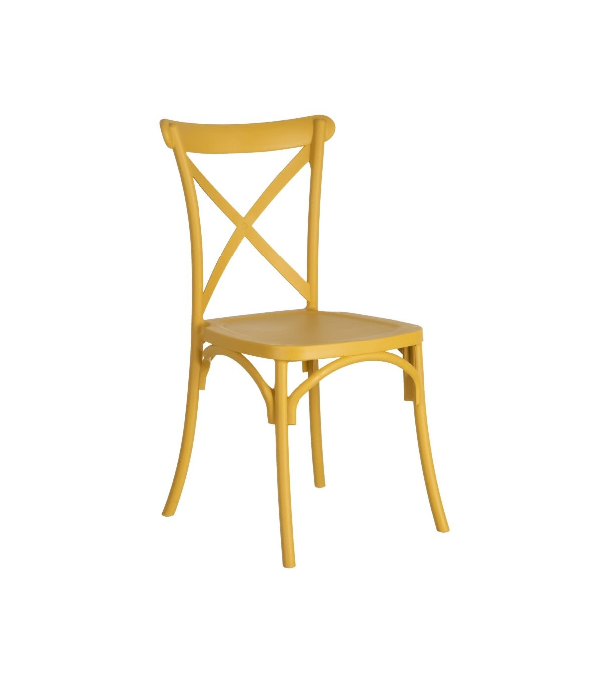 wadiga Chaise Esprit Bistrot en Polypropylène Jaune