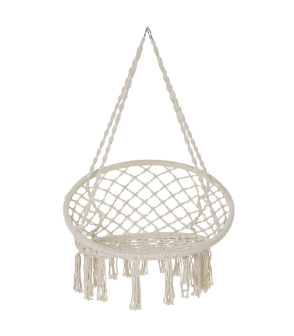 Wadiga Chaise-hamac Suspendue Relaxante En Coton Ivoire - 80x63x120cm