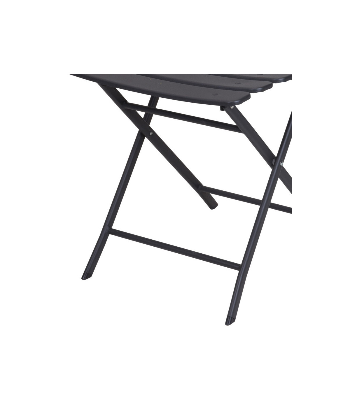 Wadiga Chaise Jardin Pliable Métal Gris Anthracite Bistrot - 48x42x80cm