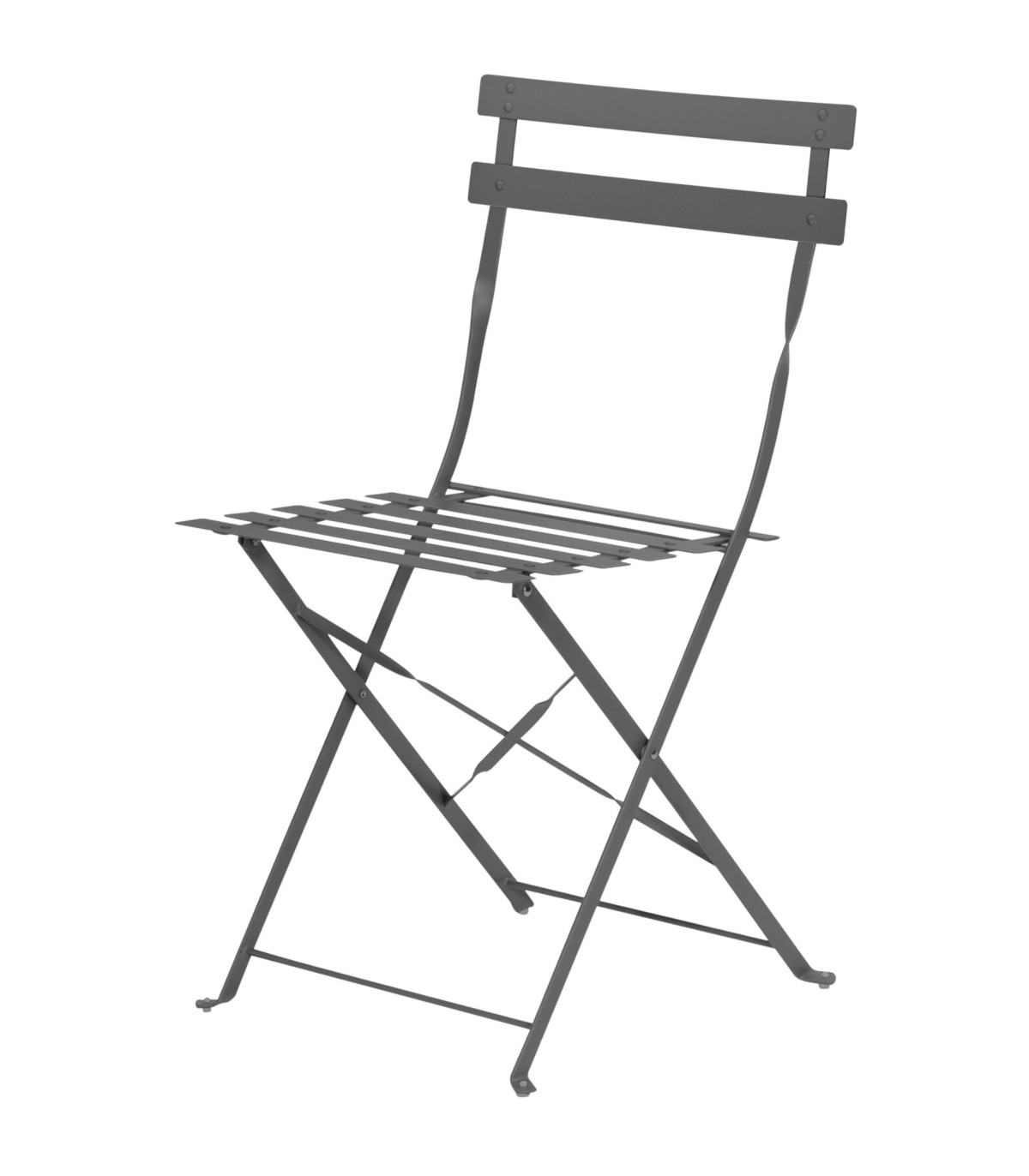 wadiga Chaise jardin pliable métal gris bistrot 41x45x81cm