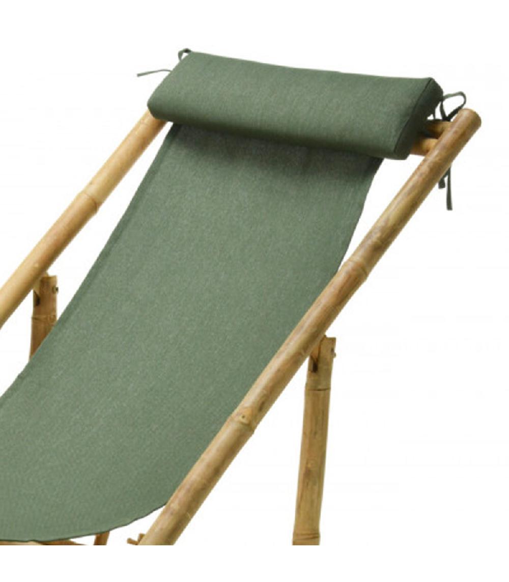 Wadiga Chaise Longue Pliante Chilienne Bambou Et Tissu Vert