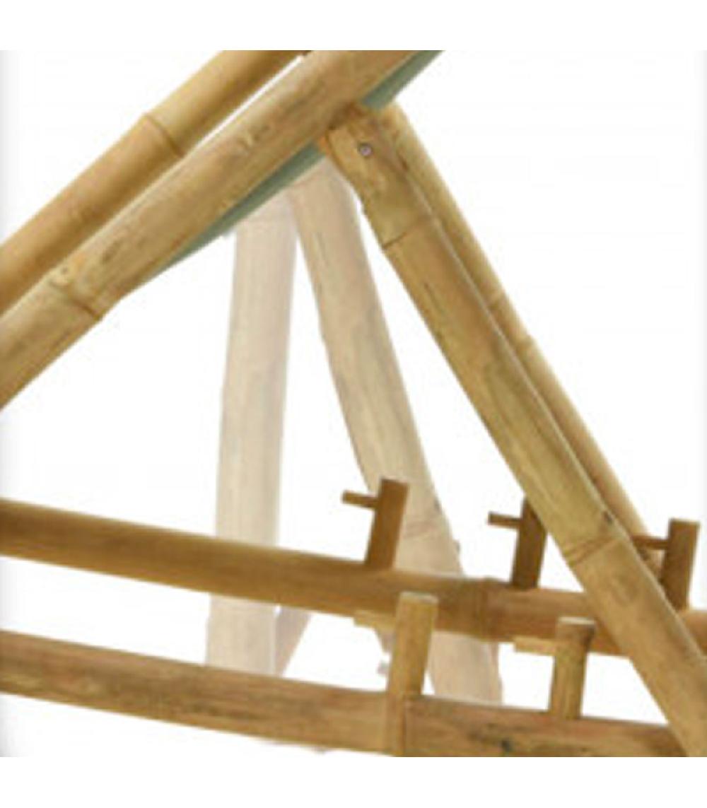 Wadiga Chaise Longue Pliante Chilienne Bambou Et Tissu Vert