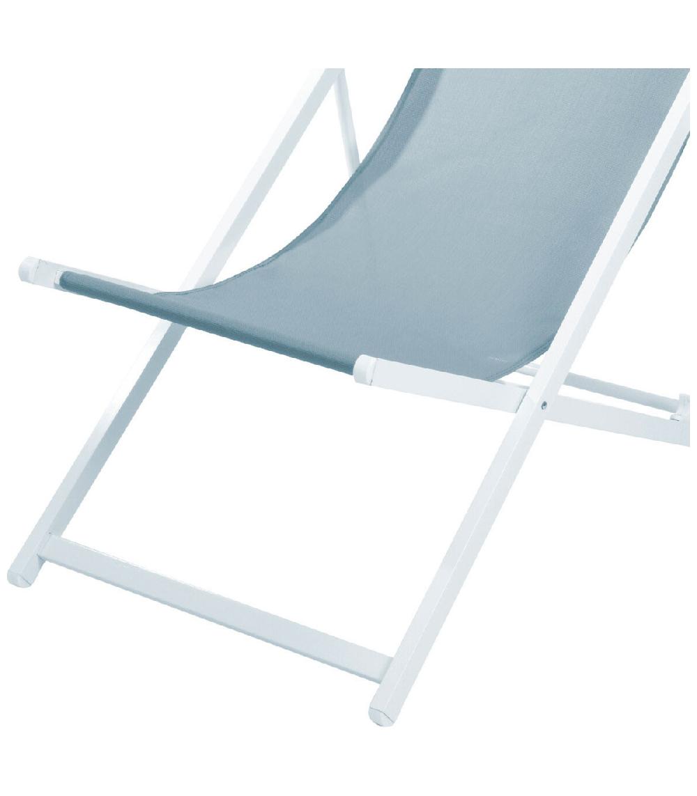 Wadiga Chaise Longue Pliante Chilienne Blanc Et Bleu - 91x61x101cm