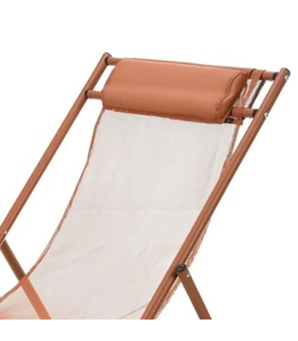 Wadiga Chaise Longue Pliante Chilienne Métal Marron 63x8x115cm