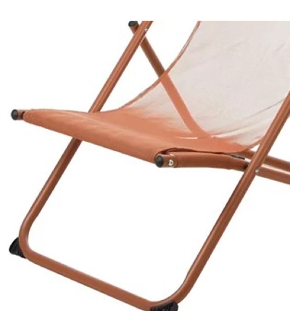 Wadiga Chaise Longue Pliante Chilienne Métal Marron 63x8x115cm