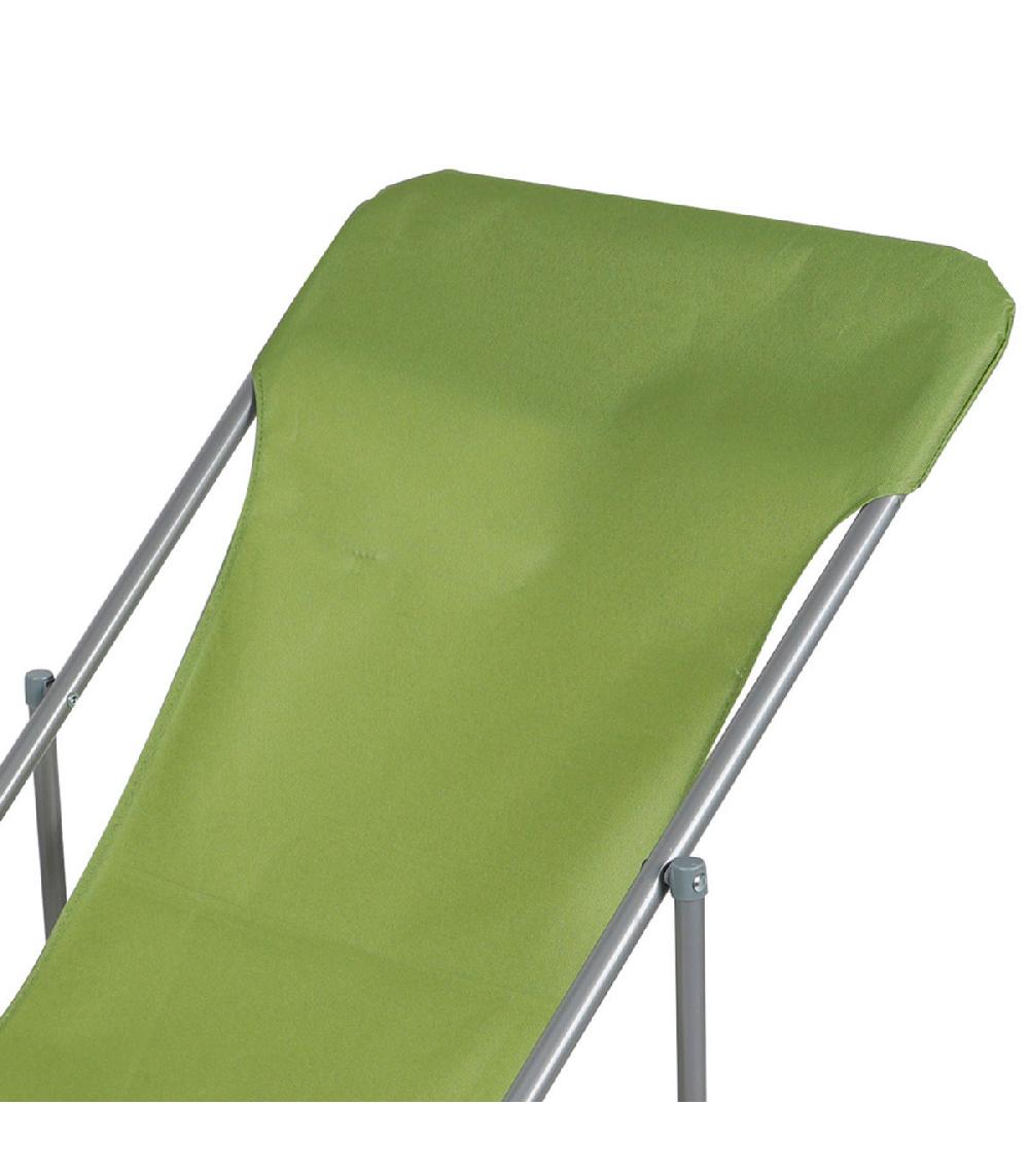 Wadiga Chaise Longue Pliante Chilienne Métal Vert 85x56x90cm