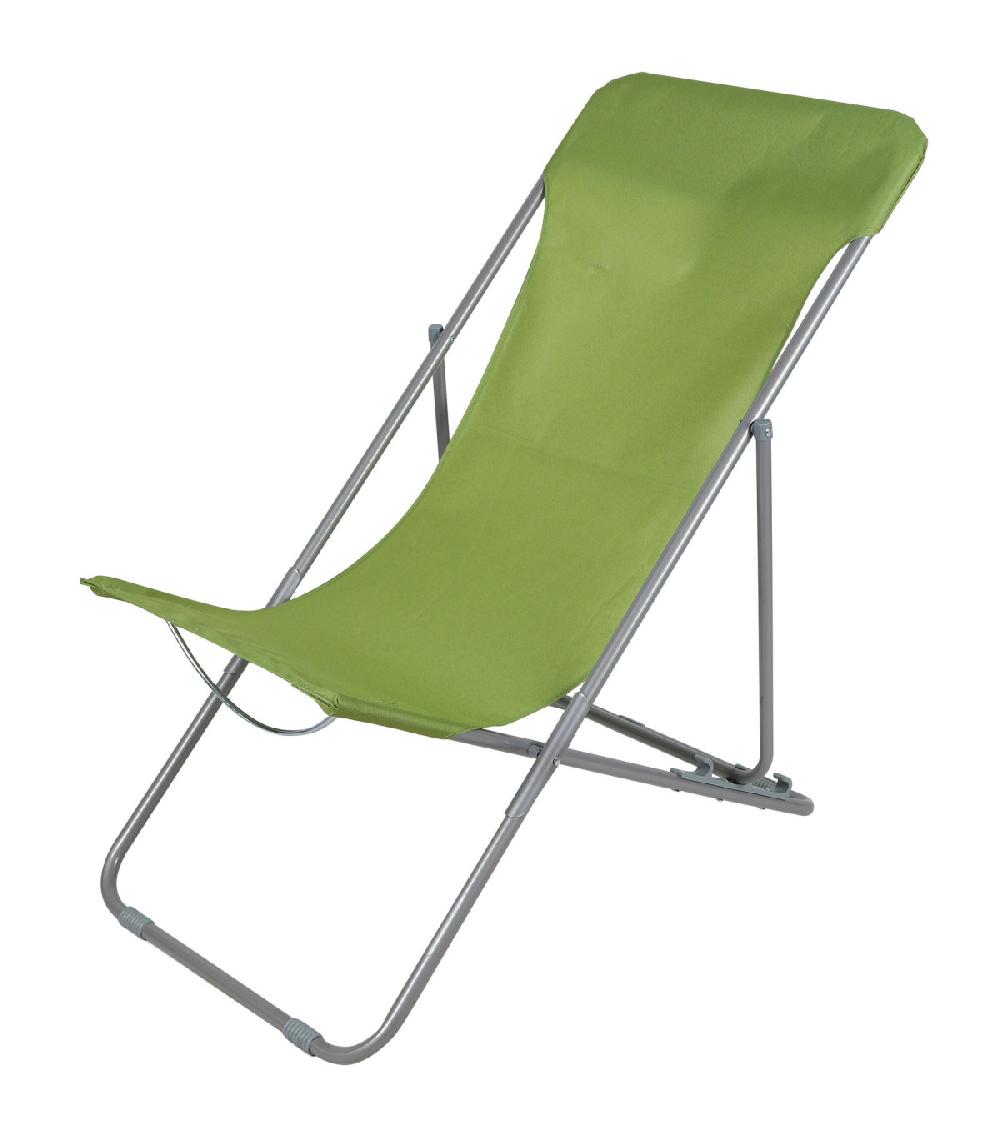 wadiga Chaise longue pliante chilienne métal vert 85x56x90cm