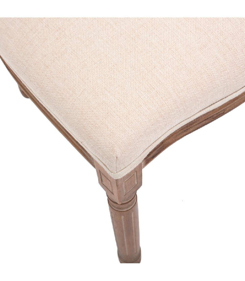 Wadiga Chaise Médaillon Cannage Et Lin Beige 58x49x95cm