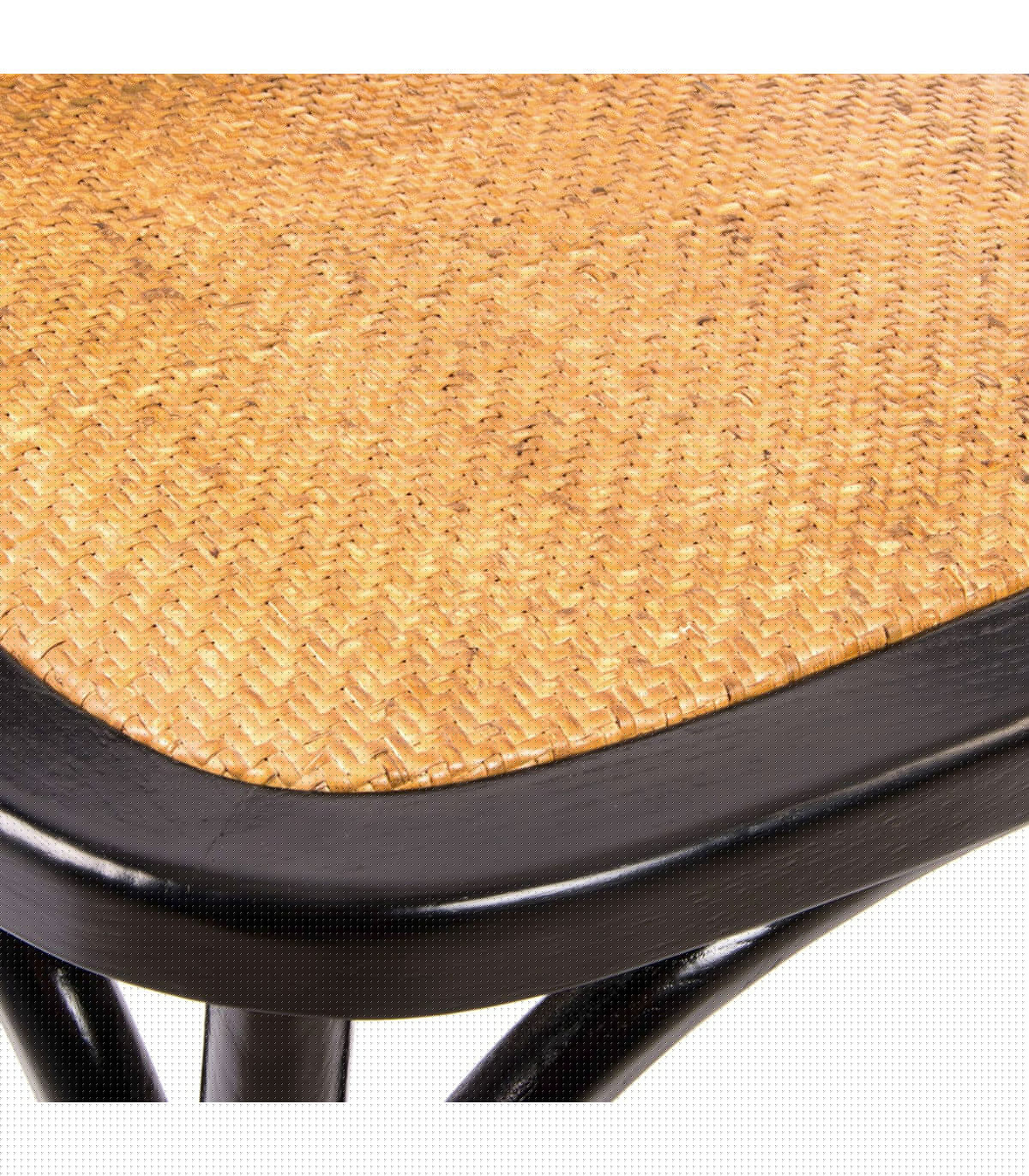 Wadiga Chaise Orme Noir Et Cannage En Rotin 59x46x78cm