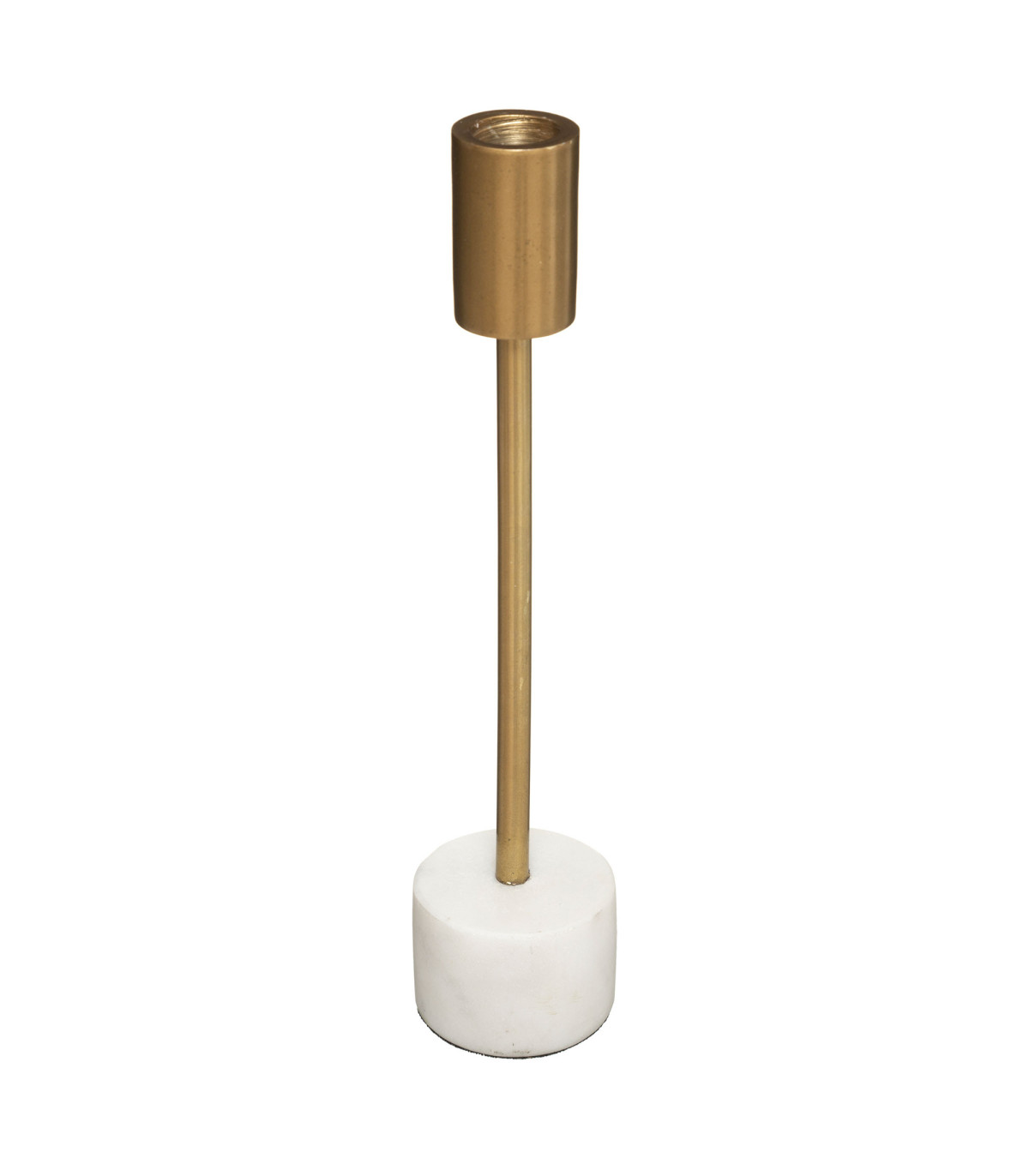 wadiga Chandelier de table en métal doré et marbre blanc 6x6x27cm