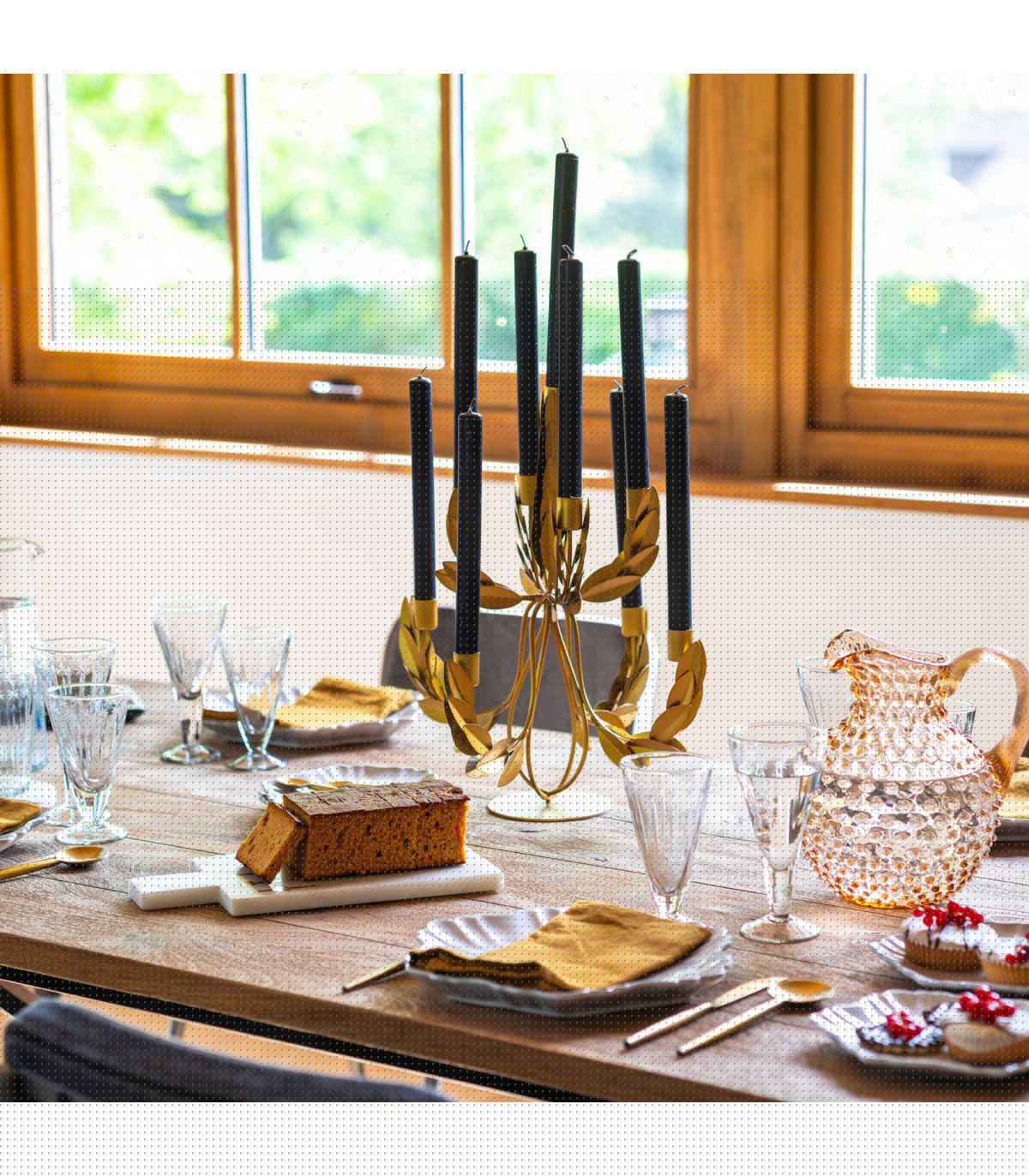 Wadiga Chandelier Doré à 9 Branches Laurier 36x36x41cm