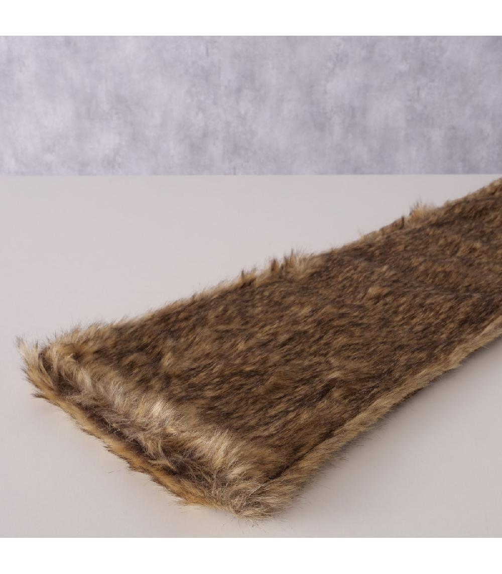 Wadiga Chemin De Table Fourrure Synthétique Marron - 120x20cm