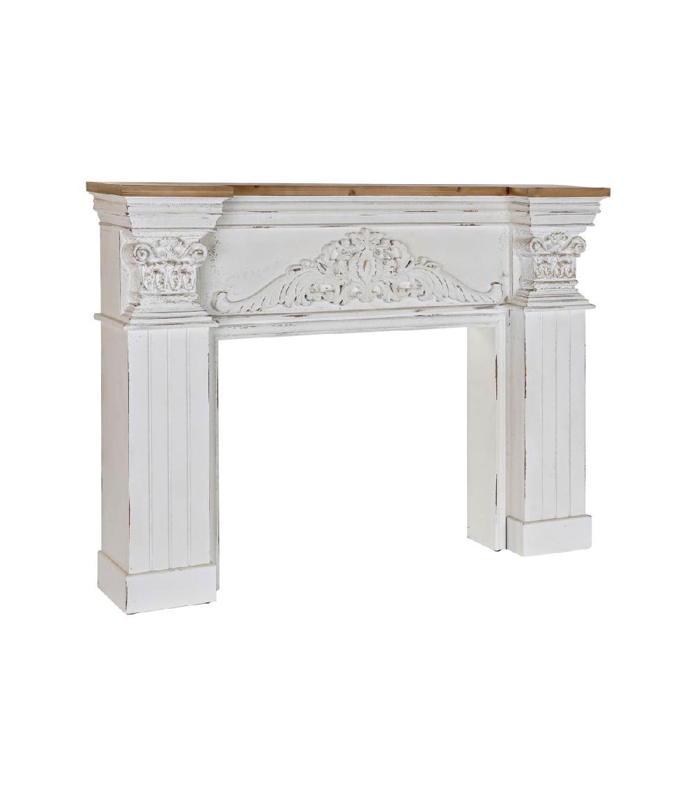 Wadiga Cheminée Décorative Classique En Bois Bicolore Bois Et Blanc - L144cm