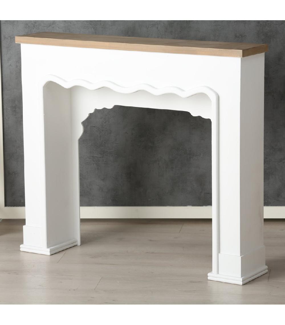Wadiga Cheminée Décorative En Bois Bicolore Bois Et Blanc