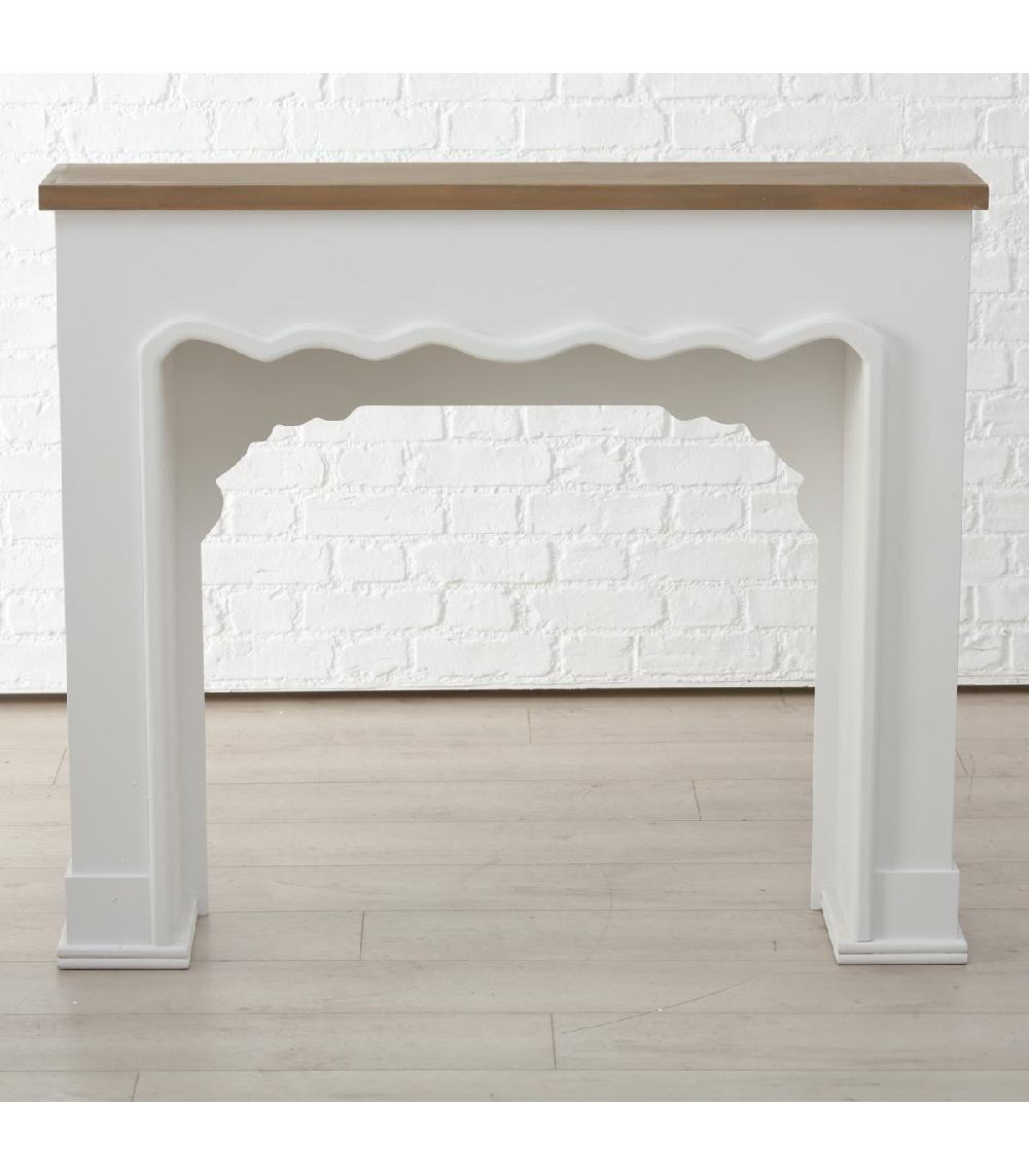 Wadiga Cheminée Décorative En Bois Bicolore Bois Et Blanc