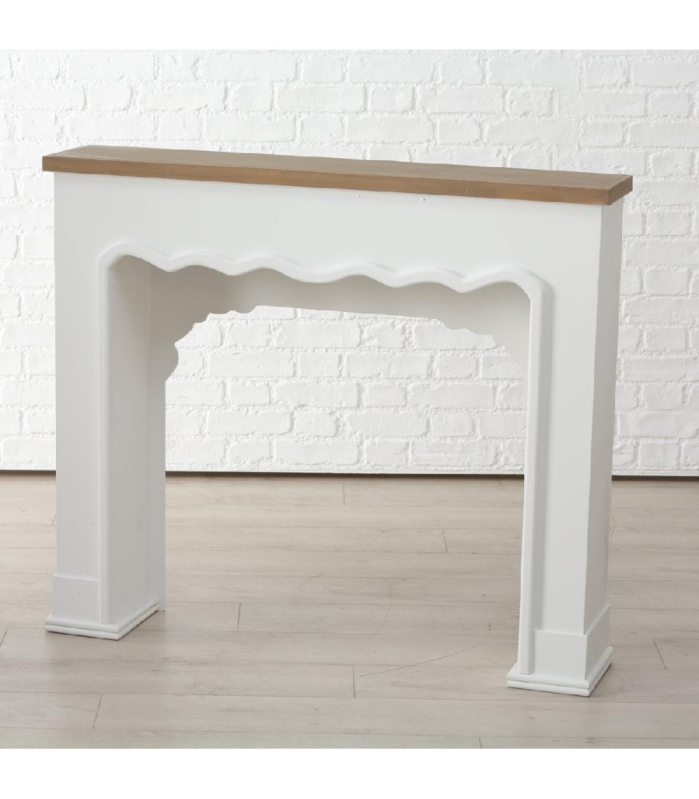 Wadiga Cheminée Décorative En Bois Bicolore Bois Et Blanc