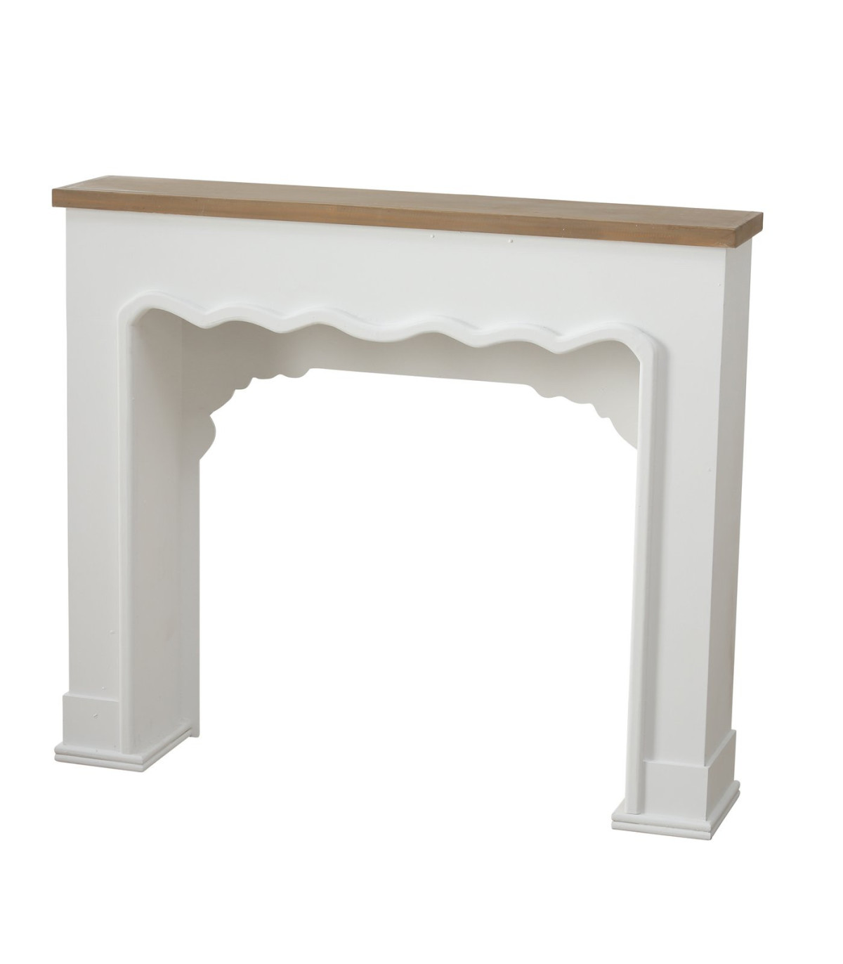 wadiga Cheminée Décorative en Bois Bicolore Bois et Blanc