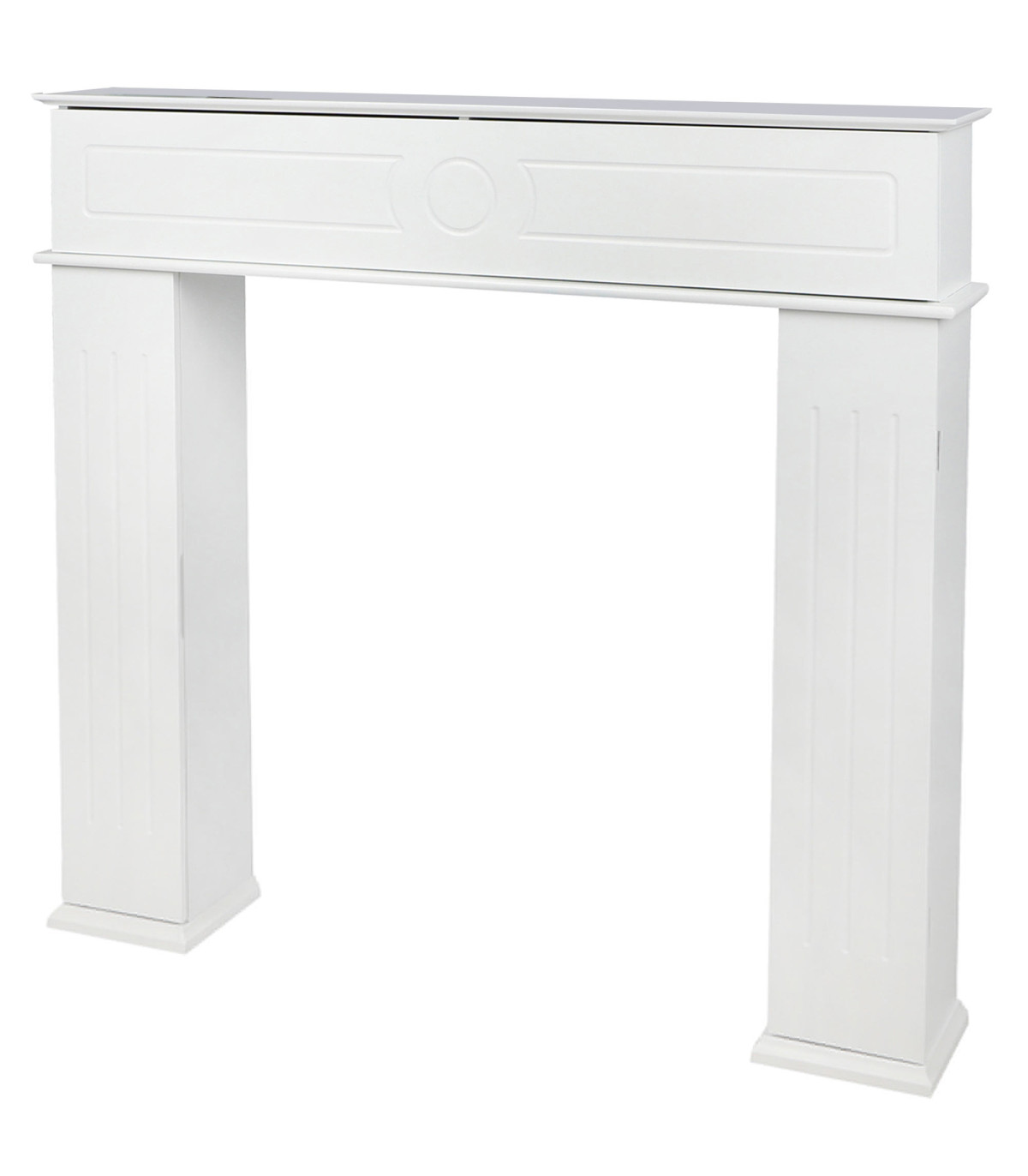 wadiga Cheminée décorative en bois blanc avec rangements 107x18x100cm