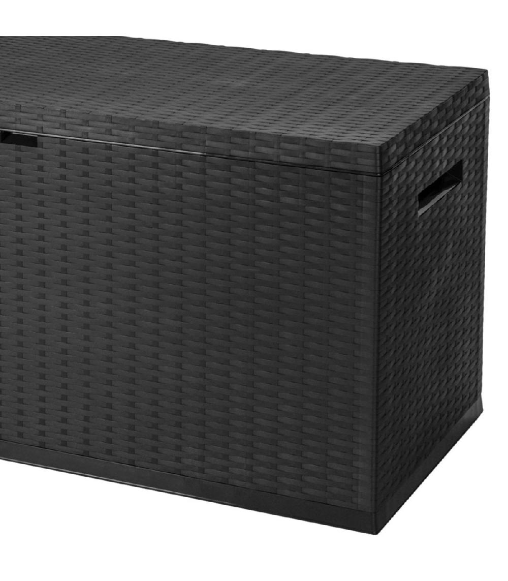 Wadiga Coffre De Rangement Tressé De Jardin Gris - 120x52x60cm
