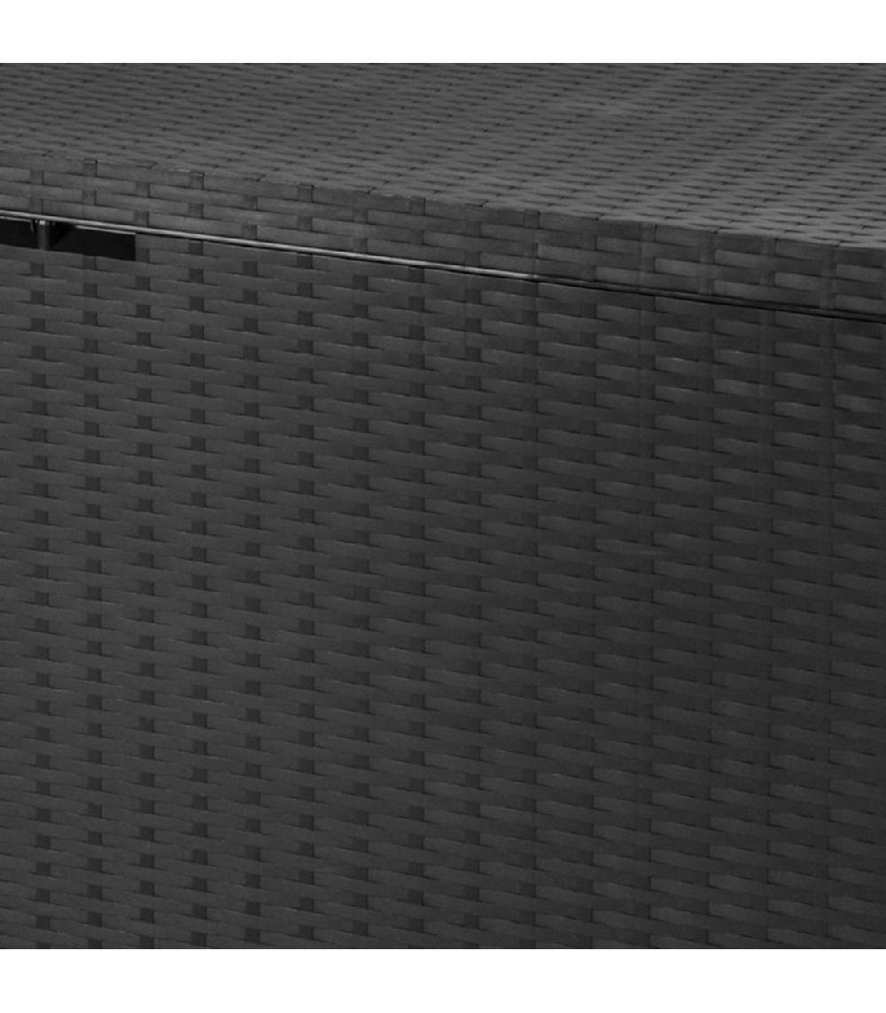 Wadiga Coffre De Rangement Tressé De Jardin Gris - 120x52x60cm