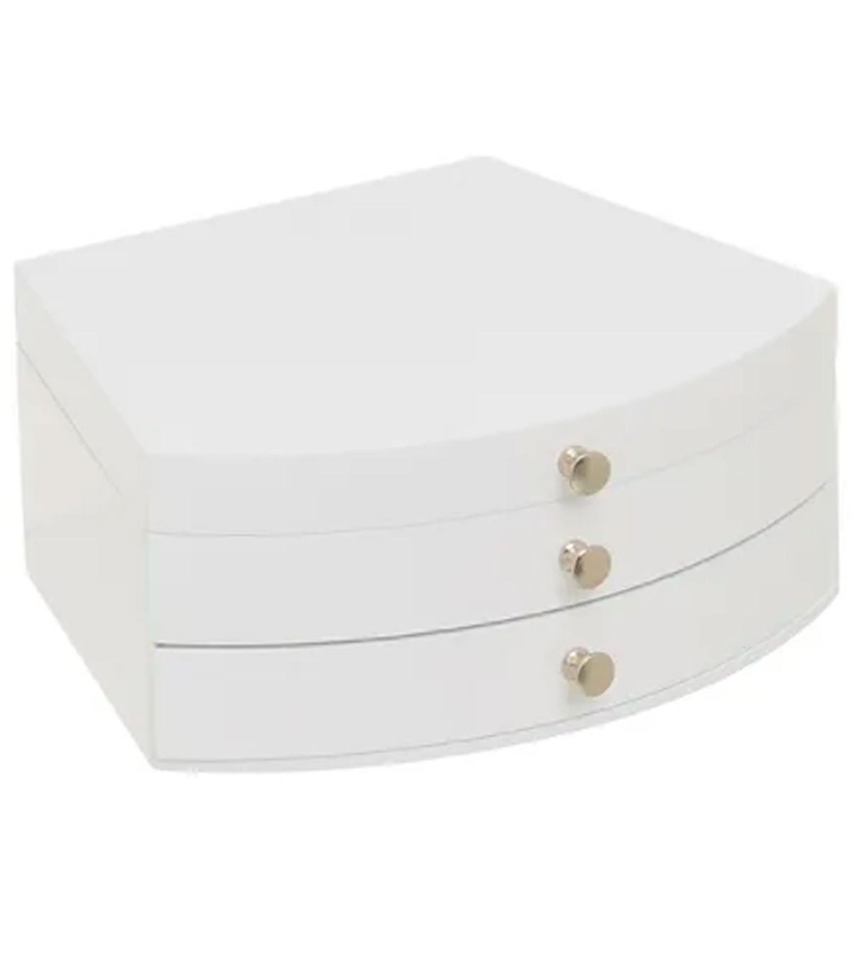 Wadiga Coffret à Bijoux En Bois Blanc Avec Miroir 21x17x9cm