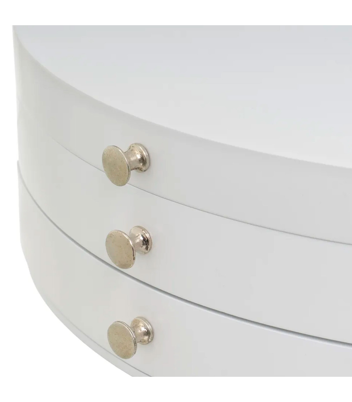 Wadiga Coffret à Bijoux En Bois Blanc Avec Miroir 21x17x9cm