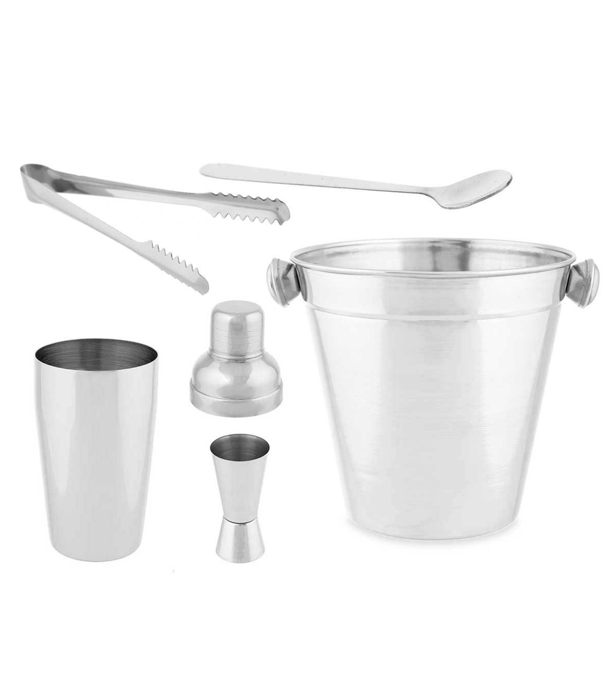 wadiga Coffret à cocktail 5 pièces en Acier Inoxydable