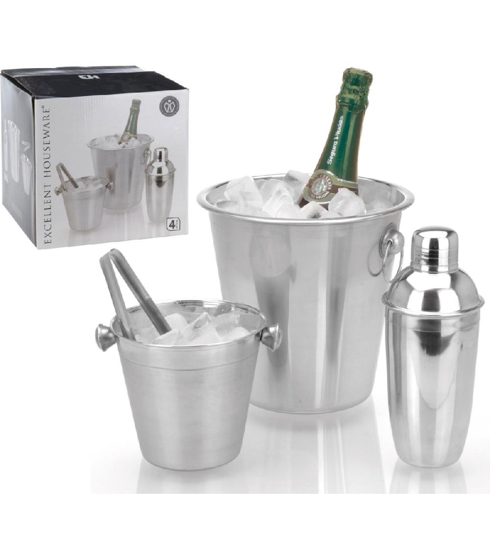 Wadiga Coffret Cocktail 4 Pièces En Acier Inoxydable
