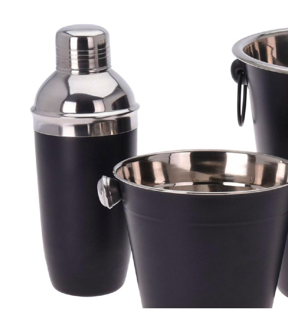 Wadiga Coffret Cocktail 4 Pièces En Acier Inoxydable Noir
