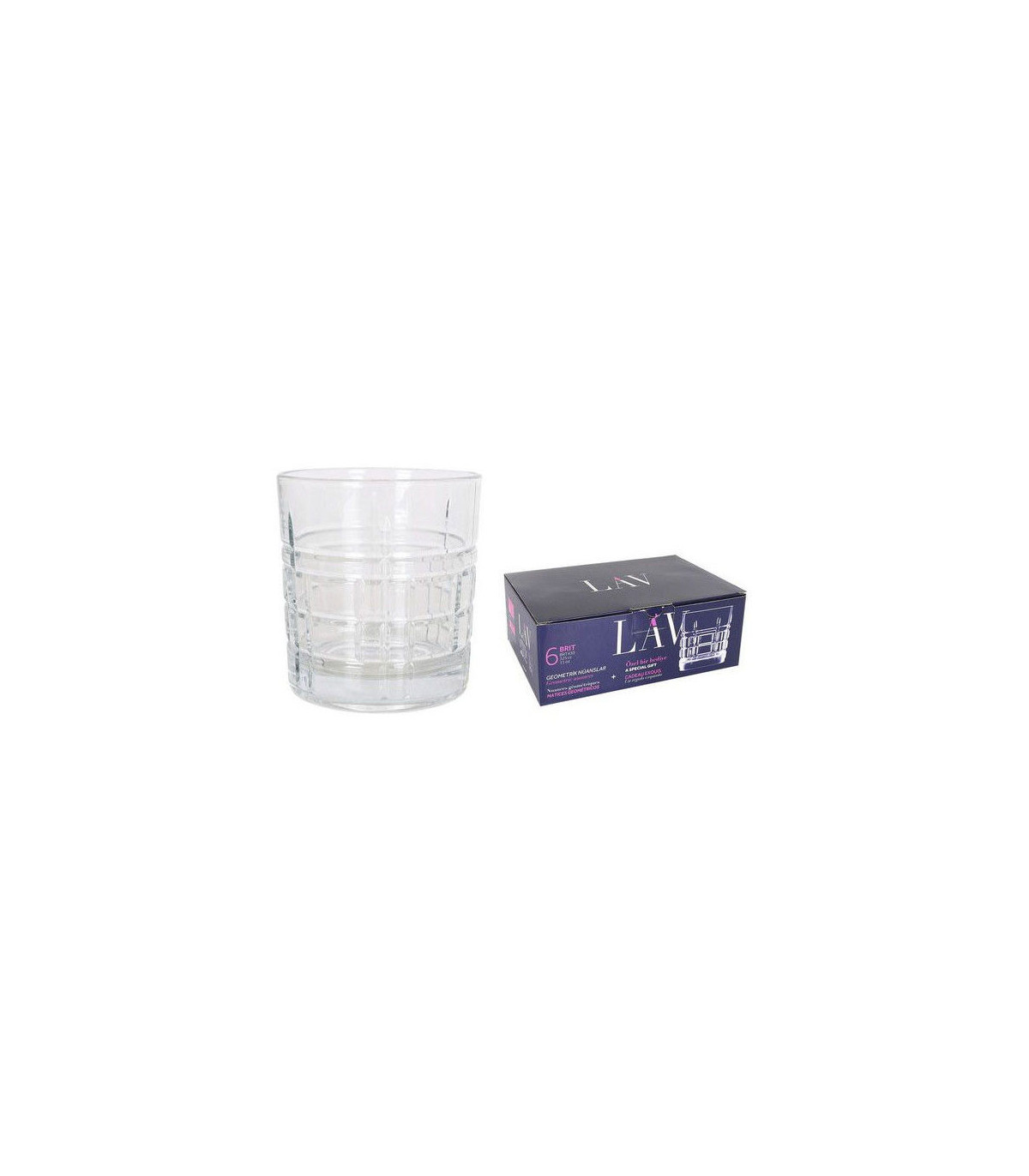 Wadiga Coffret De 6 Verres à Whisky Motifs Géométriques - 32.5cl