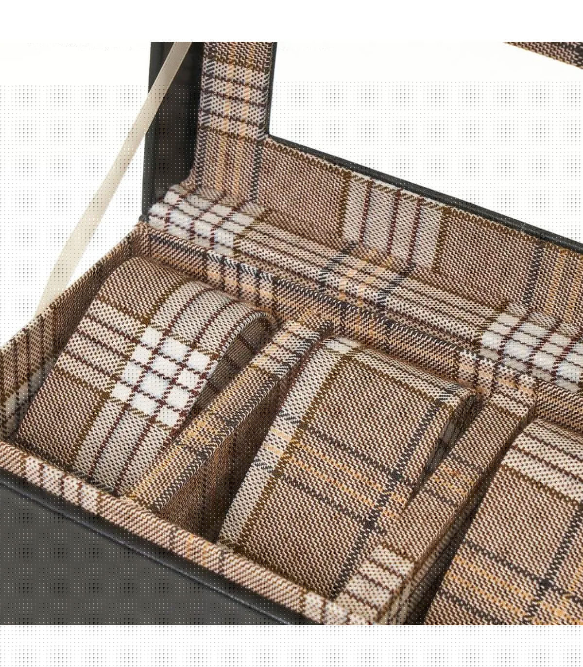 Wadiga Coffret De Rangement à Montres Noir Et Tartans Beige