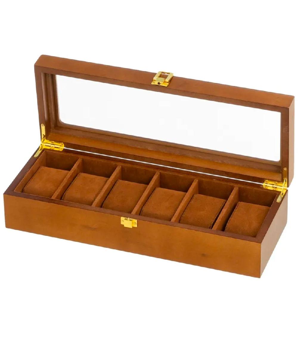 Wadiga Coffret De Rangement Pour 6 Montres En Bois 33x13x8cm